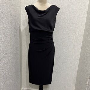 Lauren Ralph Lauren Black Draped Midi Dress